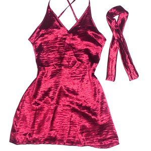 Crossback Dress with Neck Tie